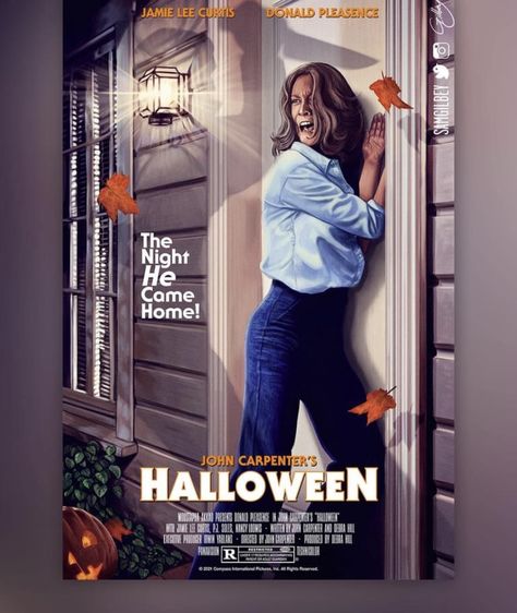 2001 Maniacs, Halloween Movie 1978, Halloween Movie Poster, The Night He Came Home, Halloween Franchise, Laurie Strode, Tattoos 2023, John Carpenter Halloween, Donald Pleasence