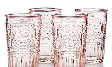 Outdoor Dinner Parties, Romantic Gifts For Him, Pink Glassware, Bormioli Rocco, Outdoor Dinner, Tumbler Set, Glass Tumblers, Highball Glasses, Organic Colors