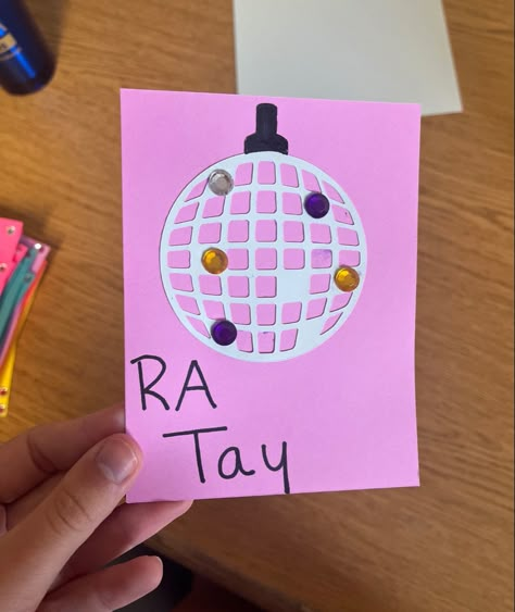 Disco Ball Door Dec, Mamma Mia Bulletin Board, Door Dec Ideas College, Barbie Door Decs, Taylor Swift Door Decs, Door Decorations Ra, Door Decs Ra, Hall Themes, Resident Assistant Door Decs