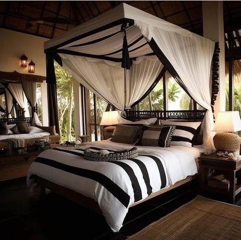 Safari Style Interior, Canopy Bed Ideas, Lodge Bedroom, Bush Lodge, African Interior Design, Lodge Design, African House, African Interior, Canopy Bedroom