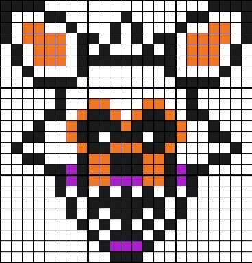 Fanf Drawing Ideas, Lmanburg Flag Pixel Art, Fnaf Grid Art, Pixel Art Pattern Fnaf, Fnaf Pixel Art Grid Easy, Fnaf Craft Ideas, Helluva Boss Pixel Art Grid, Fnaf Room Ideas Diy, Fnaf Kandi Pattern