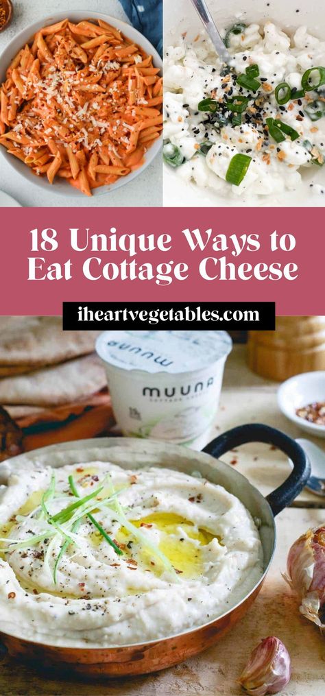 Cottage cheese is a delicious, healthy ingredient that can be incorporated into everything from breakfast to dinner! If you’re looking for some new ways to eat cottage cheese, this list has you covered. These ideas can be a great way to use up a bit of leftover cottage cheese but I also have ideas for making this humble cheese the star of the show! Cottage Cheese Recipes For People Who Hate Cottage Cheese, Cottage Cheese And Veggies, Best Way To Eat Cottage Cheese, Tomato And Cottage Cheese, Cottage Cheese Toppings Savory, Leftover Cottage Cheese, Ways To Eat Cottage Cheese Healthy, Recipes With Blended Cottage Cheese, Cottage Cheese Ideas Ways To Eat