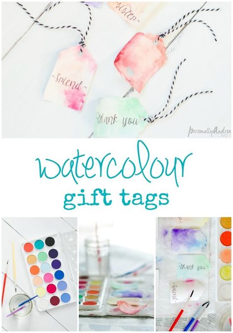 Watercolour Gift Tags Watercolor Tags, Watercolor Gift Tags, Pretty Font, Paper Garlands, Simple Watercolor, Watercolor Beginner, Pretty Fonts, Diy Labels, Simple Abstract