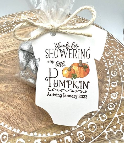 Fall Baby Shower Favor PUMPKIN Baby Shower Favor Tags ONLY or Kits With Bags & Twine Lil PUMPKIN Baby Shower Favors Little Pumpkin - Etsy Pumpkin Baby Shower Favors, Pumpkin Theme Baby Shower, Lil Pumpkin Baby Shower, November Baby Shower, October Baby Showers, Baby Shower Candles, Blue Pumpkin, Baby Shower Favors Girl, Baby Shower Tags