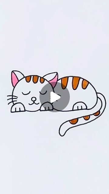 Creative Drawing for kids on Instagram: "Cute Little Cat is Finished #reels #draw #drawing #art" How To Draw Cats Video, Cat Drawing Simple Easy Cute, Easy Drawing For Kids Cute, Drawing Ideas Easy Cat, Toddler Drawing Ideas, Drawing For Kids Easy Children, Draw Cat Easy, Easy Animal Drawings For Kids, How To Draw Cat