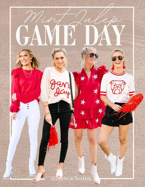 Football, game day, tailgate, tailgating, Georgia, Bulldogs, University of Georgia, red, white, college, touchdown Ga Bulldogs Game Day Outfit, Uga Outfits, Lady Games, Uga Bulldogs, Ga Bulldogs, Bulldogs Football, Southern Ladies, Game Day Outfit, University Of Georgia