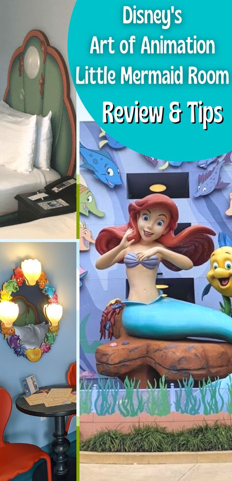 Mermaid Rooms, Disney Art Of Animation Resort, Art Of Animation Disney World, Little Mermaid Room, Disney Art Of Animation, Art Of Animation Resort, Animation Classes, Disney Resort Hotels, Mermaid Room