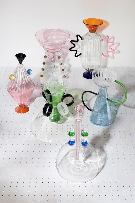 Clear Vases, Verre Design, Murano Glass Vase, Keramik Design, Blown Glass Art, Glass Vases, Wall Deco, Arabesque, Glass Set