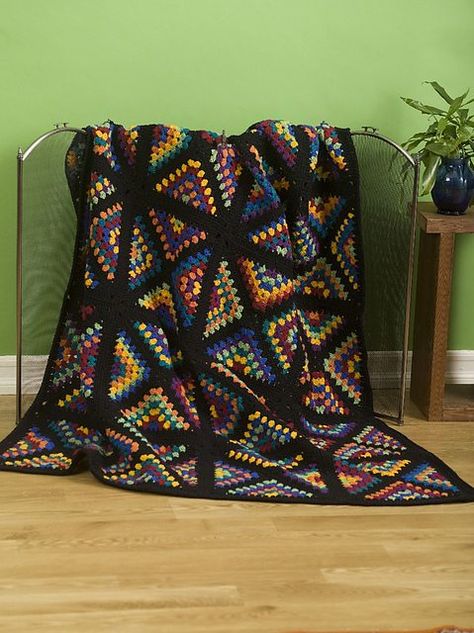 stained glass granny square Stained Glass Crochet, Stained Glass Afghan, Crochet Blanket Round, Crochet Granny Square Throw, Crochet Blanket Afghan, Trendy Crochet, Crochet Quilt, Manta Crochet, Yarn Stash