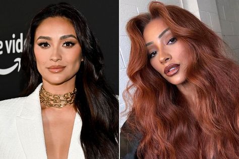 Shay Mitchell Gets Roped into 'Cowboy Copper' Hair Trend — And Her Auburn Hue Cost Just $12 Shay Mitchell Red Hair, Shay Mitchell Hair, Cowboy Copper Hair, Cowboy Copper, Casual Updo, Fiery Red Hair, Celebrity Hairstylist, Hair Milk, Shay Mitchell