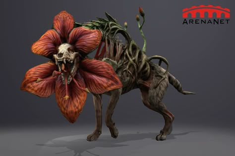 Plant Monster Art, Flower Monster, Plant Creatures, Plant Monster, Arte Doodle, Guild Wars 2, Guild Wars, Fantasy Beasts, Dnd Monsters