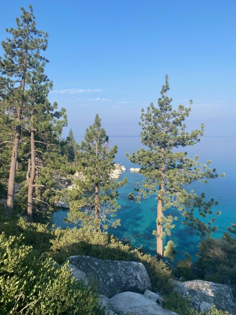 #tahoe #laketahoe #northlake #scenery #nature #naturephotography #naturelovers #forest #california #travel #travelphotography #aesthetic #lake #wellnesslifestyle #wellness North Lake Tahoe Winter, North Lake Tahoe Summer, South Lake Tahoe Hikes, Cliff Jumping Lake Tahoe, Aesthetic Lake, Vikingsholm Castle Lake Tahoe, North Lake Tahoe, Scenery Nature, Bucket List Destinations