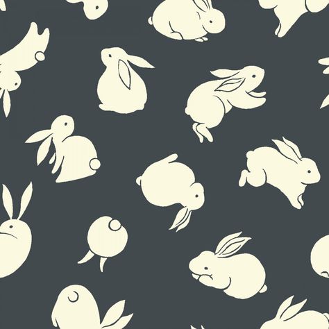 COMING SOON! Moon Garden Bunny Rabbit Asian Japanese Style Cotton Quilt Fabric Rabbit Graphic Design, Cute Rabbit Illustration, Japanese Bunny, Rabbit On The Moon, Japanese Rabbit, Rabbit 2023, Bunny Illustration, Moon Rabbit, Gallery Wall Nursery