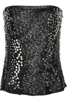 Bustier Christophe Decarnin, Leather Bustier, Corset Style Tops, Leather Corset, Fall Fashion Outfits, Kpop Outfits, Fashion Outlet, Jean Paul Gaultier, Punk Fashion