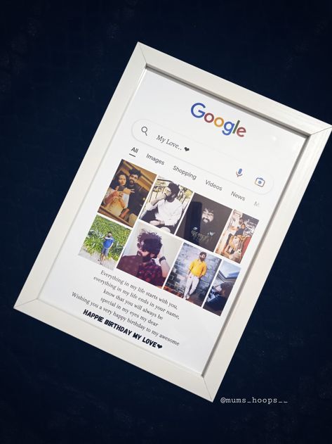 Happy Birthday Google Frame, Google Frame Background, Photoframe Ideas Gift, Google Gift Card Diy, Google Theme Photo Frame, Google Frame Photo, Google Photo Frame, Frame Gift Ideas For Boyfriend, Frame Ideas For Boyfriend