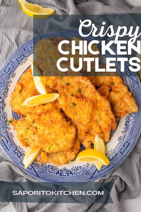 Italian Chicken Cutlets Easy Chicken Cutlet Recipes, Italian Chicken Cutlets, Crispy Chicken Cutlets, Cutlet Recipes, Chicken Cutlet Recipes, Breaded Chicken Cutlets, Chicken Breast Cutlet, Turkey Bird, Chicken Cutlet