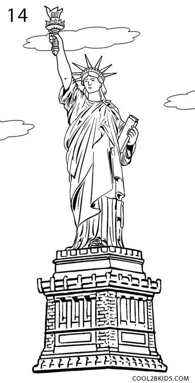 How to Draw the Statue of Liberty Step 14 London Art Drawing, Statue Of Liberty Drawing, Statue Of Liberty Tattoo, Cool Easy Drawings, Pencil Drawings Of Flowers, Flag Coloring Pages, Hand Lettering Art, The Statue Of Liberty, Lady Liberty