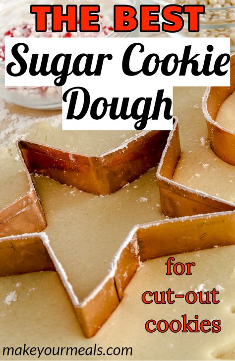 The Best Cookie Dough Recipe, Christmas Cookie Dough, The Best Sugar Cookie Recipe, Sugar Cookie Dough Recipe, Best Sugar Cookie, Cookie Brownie Recipe, Best Sugar Cookie Recipe, Cutout Cookies, Cookie Recipes Unique