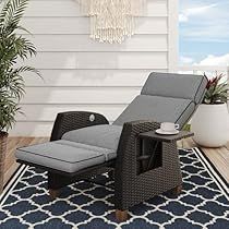 Flip Table, Outdoor Recliner, Reclining Chair, Patio Outdoor, Outdoor Chaise Lounge, Grey Cushions, Patio Seating, Patio Chairs, Recliner Chair