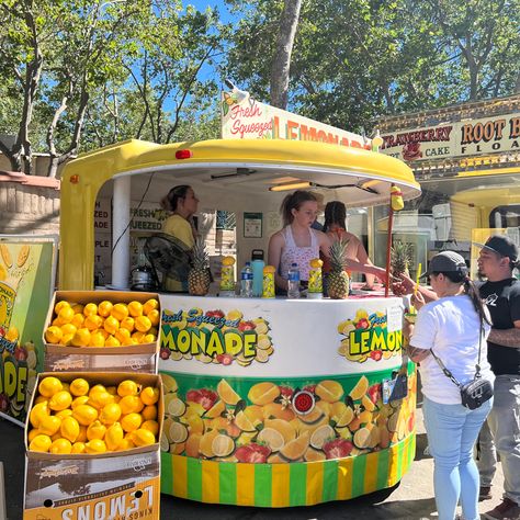 #countyfair #lemonade #fair #fairfood #freshlemonade #lemonadestand #aesthetic #yellow #yellowaesthetic Fair Lemonade Aesthetic, Lemonade Food Truck, Aesthetic Lemonade Stand, Summer Lemonade Aesthetic, Lemonade Booth, Lemonade Stand Aesthetic, Lemonade Horse Trailer, Lemonade Stall, Carnival Lemonade