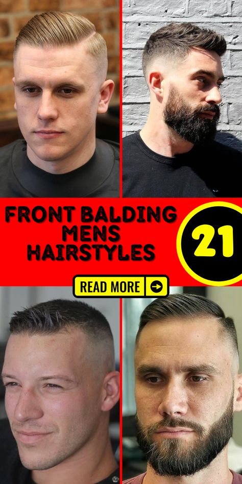 Discover front balding mens hairstyles that suit a round face. Explore our haircuts for thinning hair, buzz cuts, and semi styles to suit your needs.Explore the best style in front balding mens hairstyles. From mullet to curls, puff to wavy, our range includes the top haircuts for thinning hair. Fade Haircut For Receding Hairline, Men’s Receding Hairline Haircuts, Fade Haircut For Balding Men, Haircuts For Men Receding Hairline, Men’s Hairstyle For Thinning Hair, Mens Receding Hairstyles Thinning Hair, Men’s Haircuts For Receding Hairline, Men’s Hair Cuts For Receding Hairline, Men’s Short Haircuts For Thinning Hair