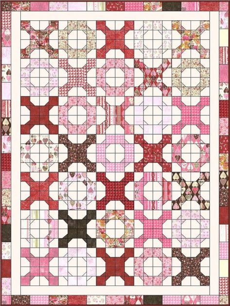 Hugs And Kisses Quilt, Bow Tie Quilt, Quilt Pattern Free, Hugs N Kisses, Tie Quilt, The Quilt Show, Charm Quilt, Quilt Block Tutorial, Scrappy Quilts