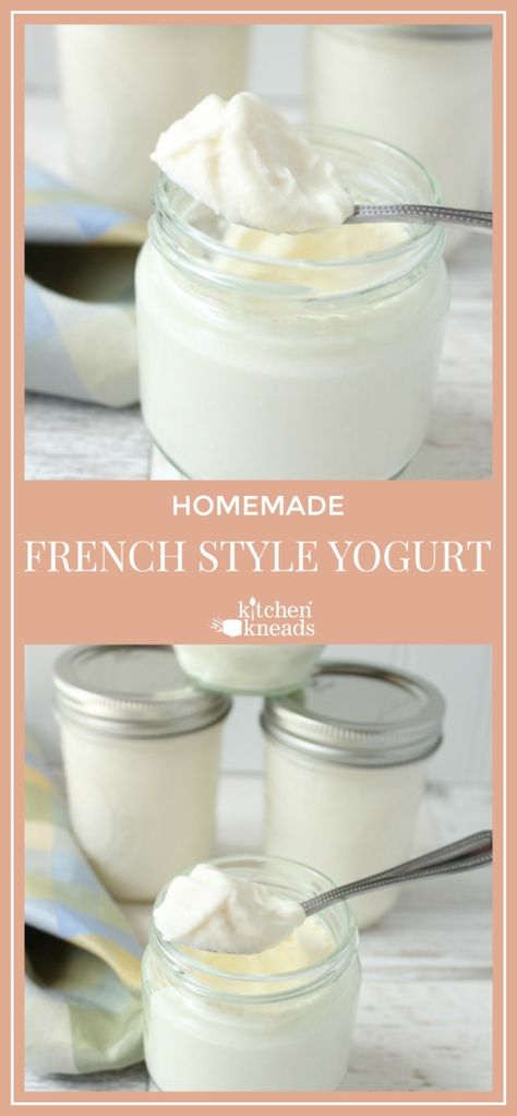 French Style Yogurt Kitchen Kneads French Yogurt Recipe, French Style Yogurt, French Yogurt, Homemade Yogurt Recipes, Vegetable Cake, Ideas For Breakfast, Dairy Desserts, Yogurt Maker, Homemade Yogurt