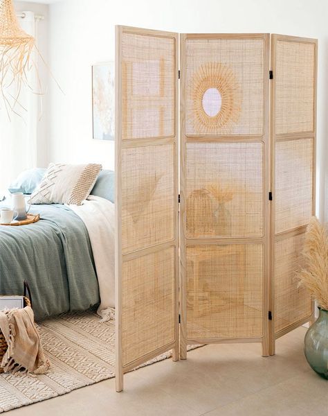 Install A Room Divider Folding Screen Room Divider, Modern Room Divider, Sauna Design, Wood Screens, Multipurpose Furniture, Stylish Curtains, Sustainable Furniture, Updating House, Home Room Design