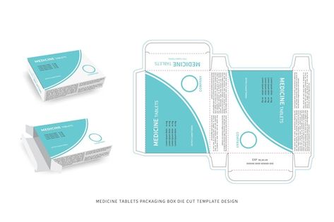 Vector medicine tablets packaging box di... | Premium Vector #Freepik #vector #background #flat #line #white Medicine Box Packaging, Letter D Crafts, Medicine Boxes, Logo Psd, Technology Icon, Cardboard Packaging, House Vector, D Craft, Card Banner