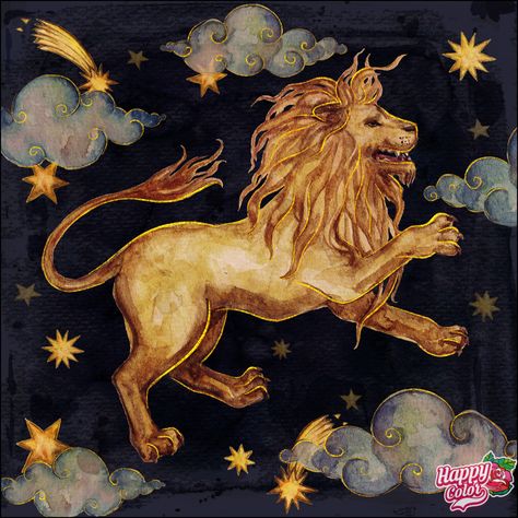 Zodiac Leo Art, Lion Painting, Zodiac Signs Leo, Astrology Art, Zodiac Signs Gemini, Zodiac Art, Leo Zodiac, Art And Illustration, Moon Art