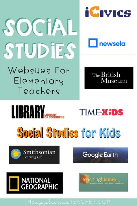 Social Studies websites for teachers. Love this list of social studies websites for elementary teachers! TheAppliciousTeacher.com Social Studies For Kids, Upper Elementary Social Studies, Study Websites, Websites For Students, Study Apps, Social Studies Curriculum, Elementary Curriculum, 6th Grade Social Studies, 5th Grade Social Studies