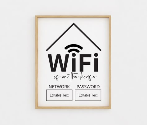 Wifi Password Printable, Password Printable, Wifi Password Sign, Wifi Sign, Wifi Password, Air B And B, Modern Scandinavian, Business Plan Template, Scandinavian Art