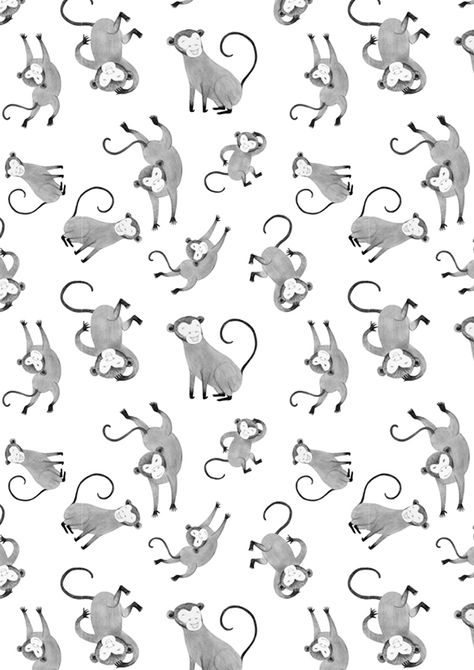 Monkey pattern on Behance Ip Design, Monkey Illustration, Body References, Monkey Wallpaper, Indian Theme, Conversational Prints, Monkey Pattern, Year Of The Monkey, Monkey Design