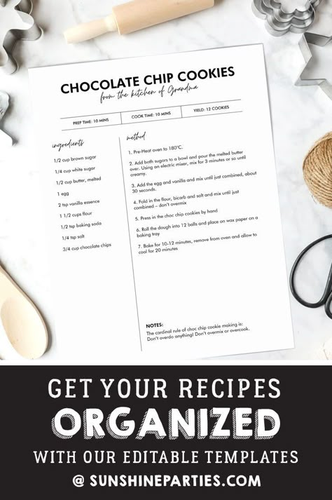 Organize your kitchen and make your recipes easier to read with this recipe page template for your recipe binder. Recipe Binder Printables Free, Recipe Binder Printables, Diy Recipe Binder, Printable Recipe Page, Binder Printables Free, Black Color Hairstyles, Homemade Recipe Books, Recipe Book Design, Diy Cookbook