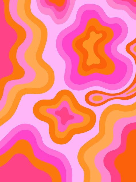 Cute Orange And Pink Wallpaper, Pink And Organe Aesthetic, Orange And Pink Pattern, Pink And Orange Iphone Wallpaper, Pink And Orange Room Aesthetic, Swirl Art Painting, Pink And Orange Widget, Orange And Pink Room Aesthetic, Bright Retro Aesthetic