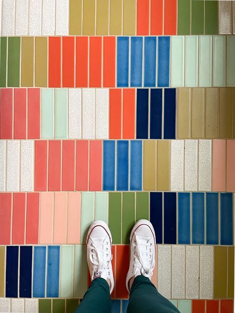 Colorful Tile, Colorful Bathroom, Room Accent Wall, Fireclay Tile, Colourful Tile, Custom Bathroom, Design Innovation, Style Tile, Bathroom Colors