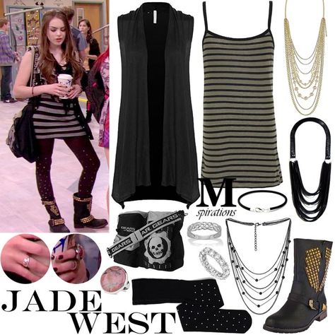 Jade West Outfits, Cherry Boots, Jade Outfits, Jade West Style, Vampire Outfits, Dr Martens Original, From Tv Series, Rockstar Fashion, Outfits Jewelry