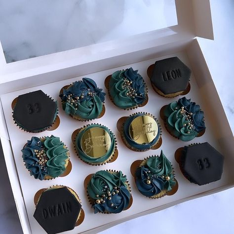 Boy Birthday Cupcake Ideas, Gemini Cupcake, Male Cupcakes Ideas, Men’s Cupcakes, 60th Birthday Cupcakes For Men, 21st Birthday Cupcakes For Guys, Virgo Cupcakes, Cupcake Decorating Ideas For Men, Birthday Cupcakes Ideas For Boyfriend