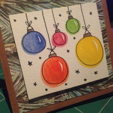 Christmas Card Ideas Drawing, Christmas Bazaar Crafts, Crafts For Christmas, Christmas Cards Drawing, Xmas Drawing, Painted Christmas Cards, Cute Christmas Cards, Christmas Canvas Art, Birthday Card Drawing