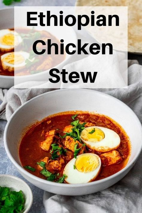 Ethiopian Chicken, Doro Wat, Spicy Stew, Ethiopian Cuisine, Stew Chicken Recipe, Ethiopian Food, Egyptian Food, How To Cook Beef, Midweek Meals