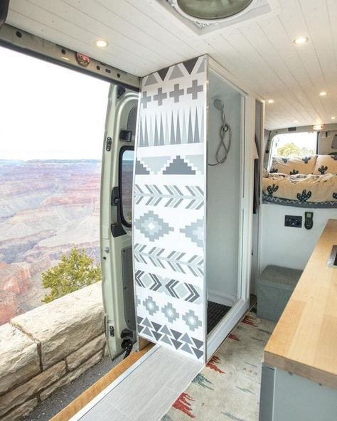 11 Camper Vans with Bathrooms: Toilet & Shower Inspiration for Off-Grid Living – Bearfoot Theory Camper Van Shower, Astuces Camping-car, Hidden Toilet, Camper Bathroom, Kombi Motorhome, Kombi Home, Bathroom Layouts, Van Conversion Interior, Campervan Life