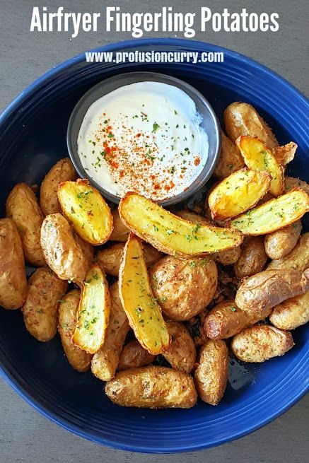 Finger Potatoes, Air Fried Potatoes, Potato And Pea Curry, Air Fry Potatoes, Roasted Fingerling Potatoes, Creamy Potato Salad, Healthy Side Dish, Fingerling Potatoes, Healthy Side