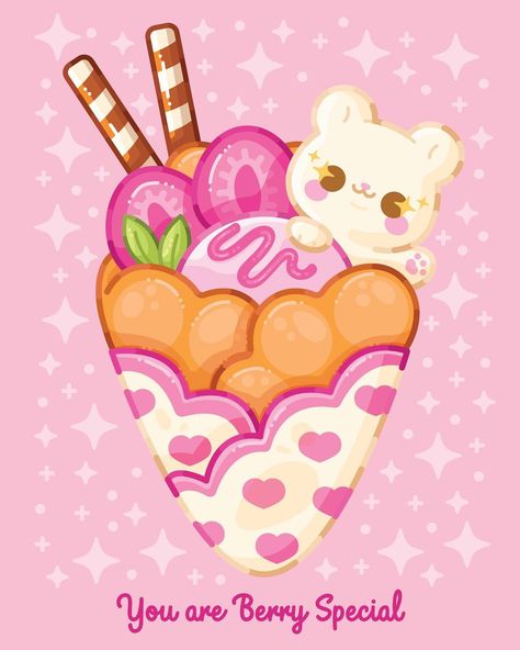 Cute Stickers Printable Kawaii Stamps, Cute Background Pictures, Cute Cartoon Food, Kawaii Sweets, Hello Kitty Cartoon, Cute Pastel Wallpaper, Cute Food Drawings, Little Doodles, Kawaii Doodles