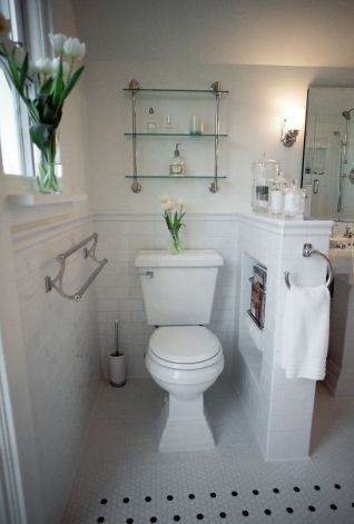 The new toilet area. Photo: Jackson Remodeling Masterbath Ideas, Ensuite Ideas, Brain Storm, Bath Shelf, Beach Bathroom, Bathing Beauty, Small Toilet, Classic Bathroom, Toilet Wall