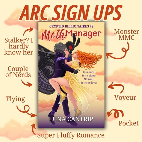 Moth Manager is a low-stakes high-steam monster romance releasing on Oct 17th, ARC copies will go out around Oct 1st. You might wanna sign up if you enjoy: 🧡 Nerdy Love 💛 Light Stalking 🧡 Fated-mates 💛 Pop culture references 🧡 Purring 💛 Wing span 🔗 in bio Monster Romance, Billionaire Books, Billionaire Life, Billionaire Romance, Romance Readers, Pop Culture References, Love Light, Book Release, Books Young Adult