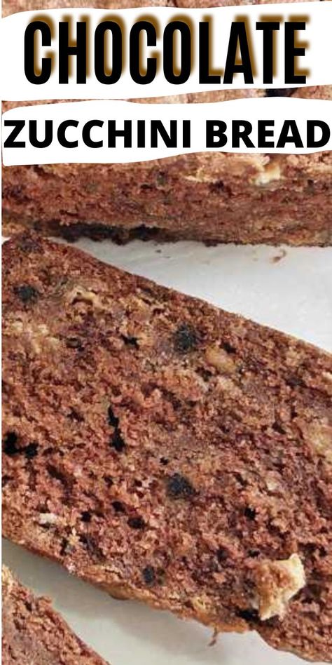 An easy quick bread recipe with NO YEAST.  Made with simple pantry ingredients this chocolate, chocolate chip zucchini bread is mouthwateringly delicious.  This is a fun family breakfast recipe, perfect for a quick snack or a delicious after dinner dessert.  Sure to be loved by kids, adults and the crowd at your brunch party. Moist Chocolate Zucchini Cake, Chocolate Chip Zucchini Cake, Chocolate Zucchini Cake Recipe, Easy Baking Recipe, After Dinner Dessert, Easy Quick Bread, Chocolate Chip Zucchini Bread, Quick Bread Recipes Easy, Family Breakfast Recipes