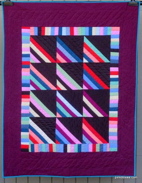 Amish-Inspired Roman Stripe Baby Quilt by Pink Doxies Stripe Quilt Pattern, Stripes Quilt, Kaffe Fassett Quilts, Tshirt Quilt, Striped Quilt, Quilt Care, Baby Quilt Patterns, Amish Quilts, Kaffe Fassett