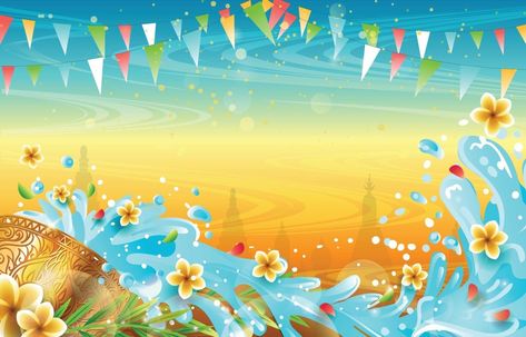 Happy Birthday Mamu Jaan, Water Festival, Chinese Background, Water Splashing, Festival Art, Songkran Festival, Drinks Packaging Design, Water Background, Music Festival Poster