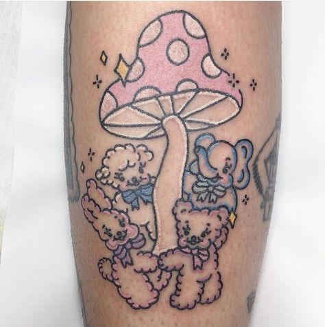 it looks so good! 💖 Melanie Martinez Inspired Tattoos, Melanie Martinez Tattoo, Martinez Tattoo, 12 Tattoos, 16 Tattoo, Melanie Martinez Drawings, Cute Tats, Kawaii Tattoo, Cute Little Tattoos