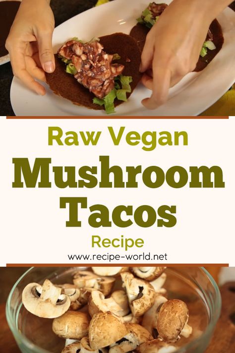 Low Fat Vegan Recipes, Vegan Tacos Recipes, Easy Healthy Snack, Mushroom Tacos, Vegan Mushroom, Vegan Tacos, Taco Meat, Raw Vegan Recipes, Taco Recipes